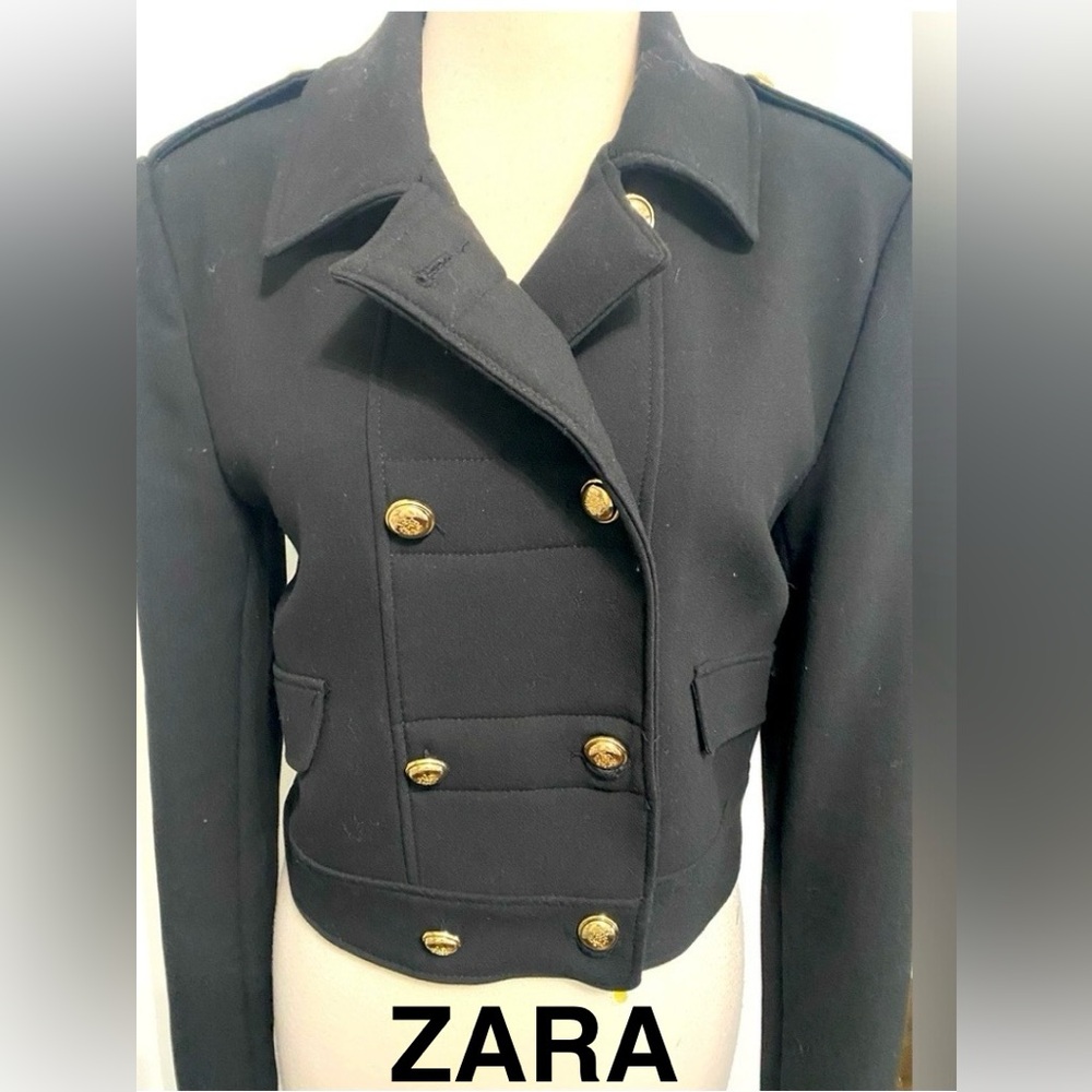 ZARA Black Double-Breasted Women's Jacket/Blazer -Size M/L